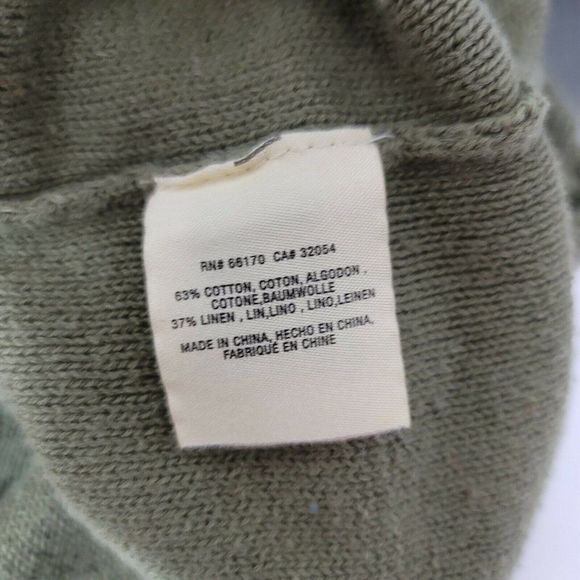 Anthro Moth S Catamaran Green Pullover Oversized Sweater Linen Split Side Hem - Picture 7 of 8